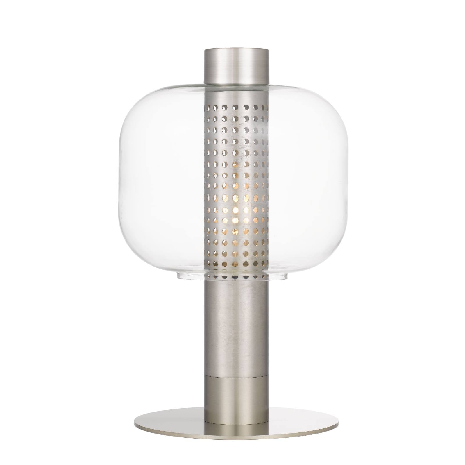 Parola Table Lamp, Nickel, Clear Glass