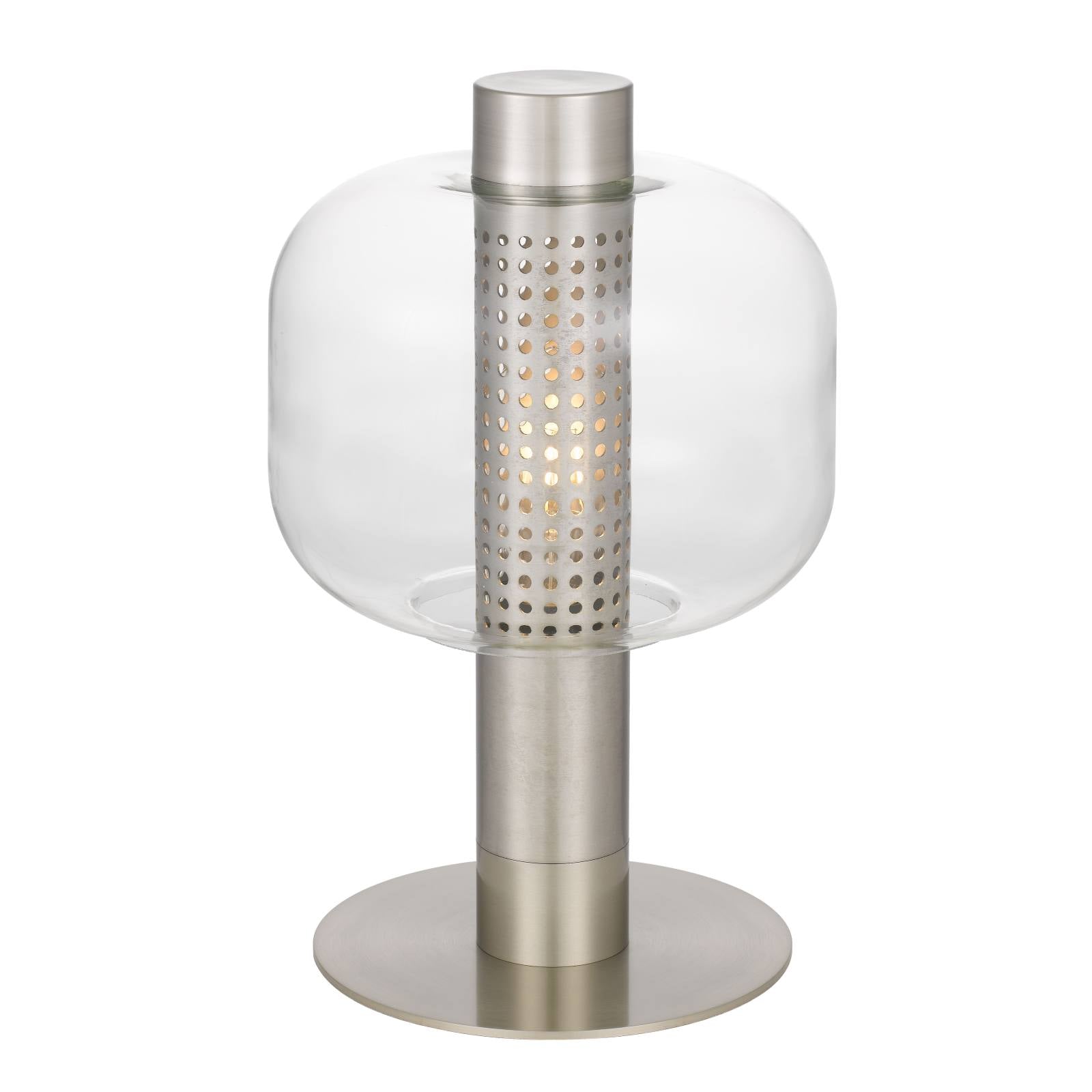 Parola Table Lamp, Nickel, Clear Glass