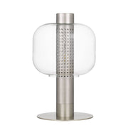 Parola Table Lamp, Nickel, Clear Glass