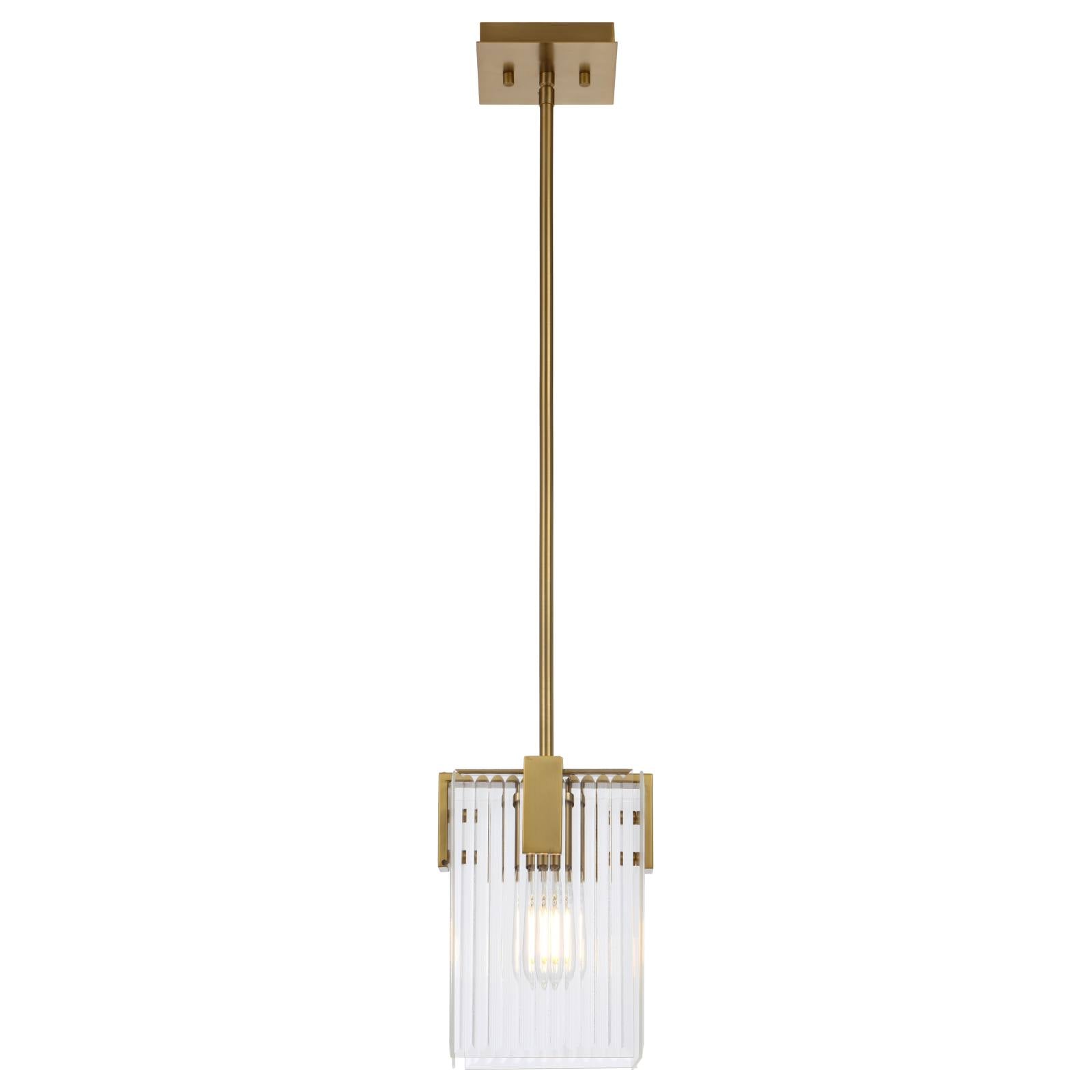 Pelion 1 Light Pendant Light, Antique Gold