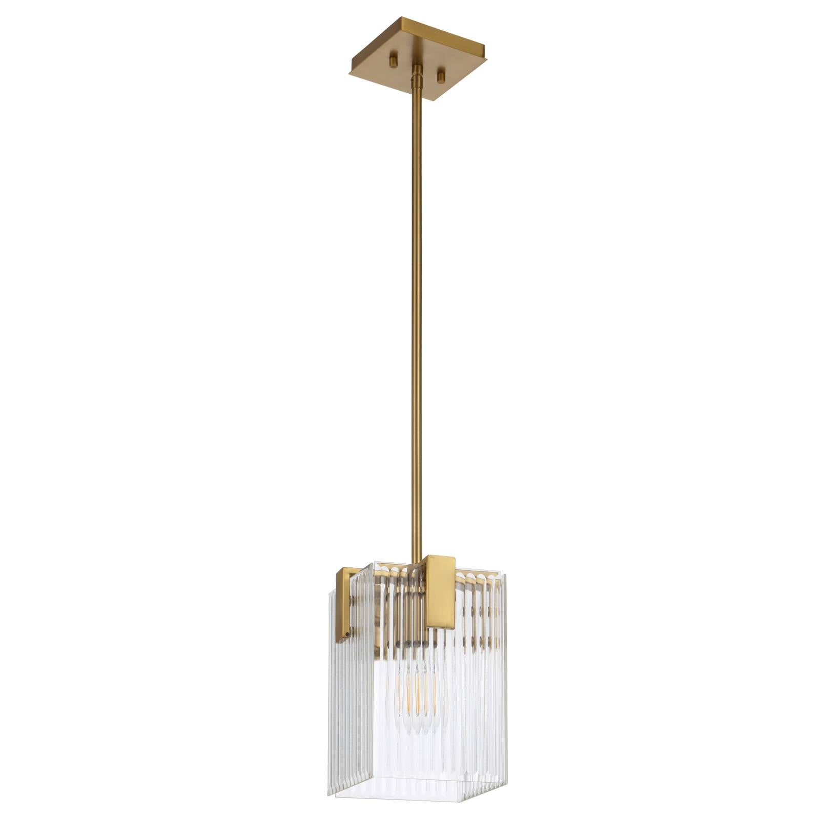 Pelion 1 Light Pendant Light, Antique Gold