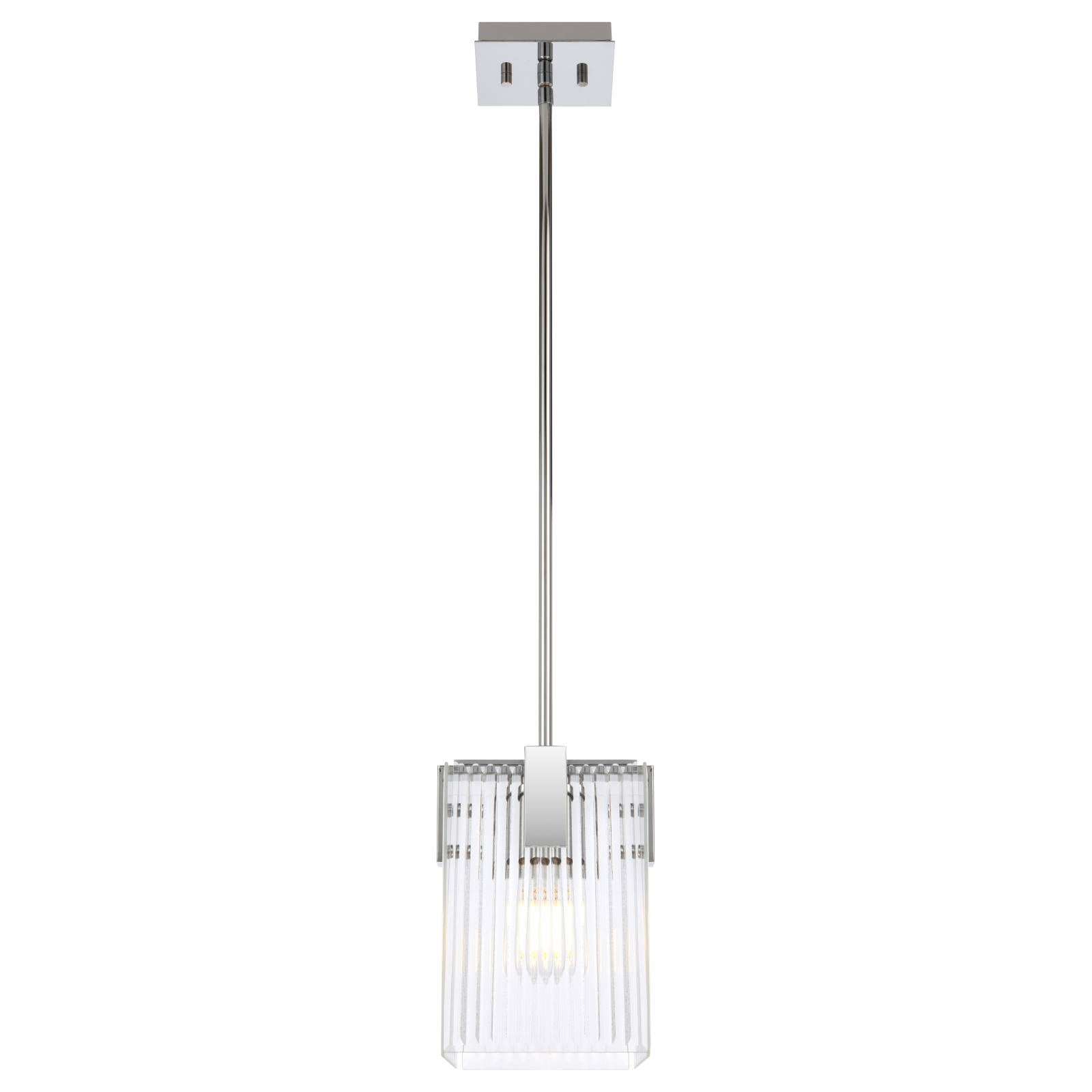 Pelion 1 Light Pendant Light, Chrome