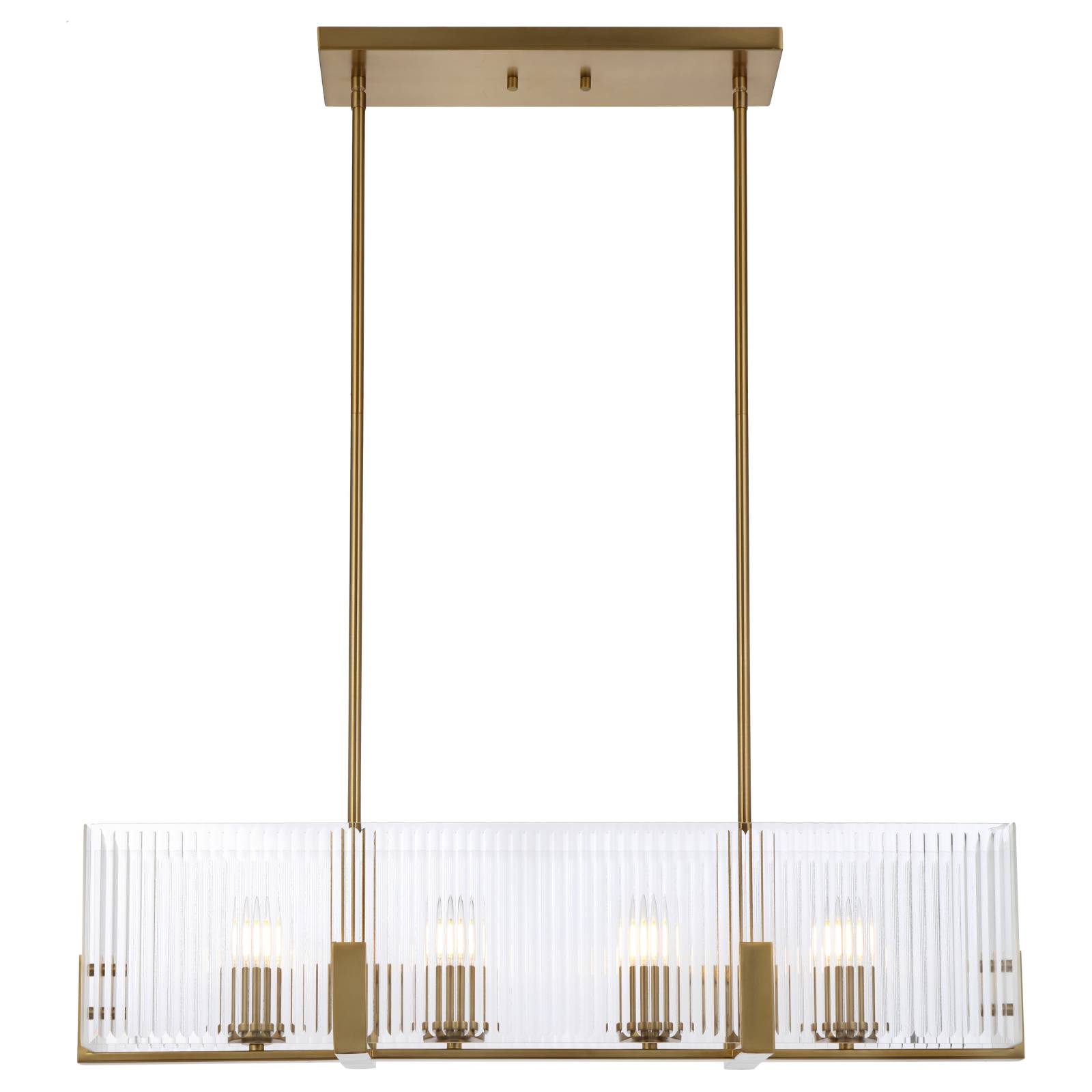 Pelion 4 Light Pendant Light, Antique Gold