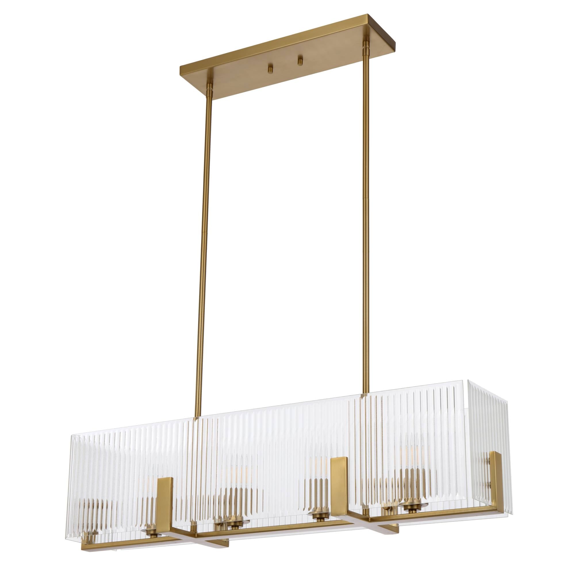 Pelion 4 Light Pendant Light, Antique Gold