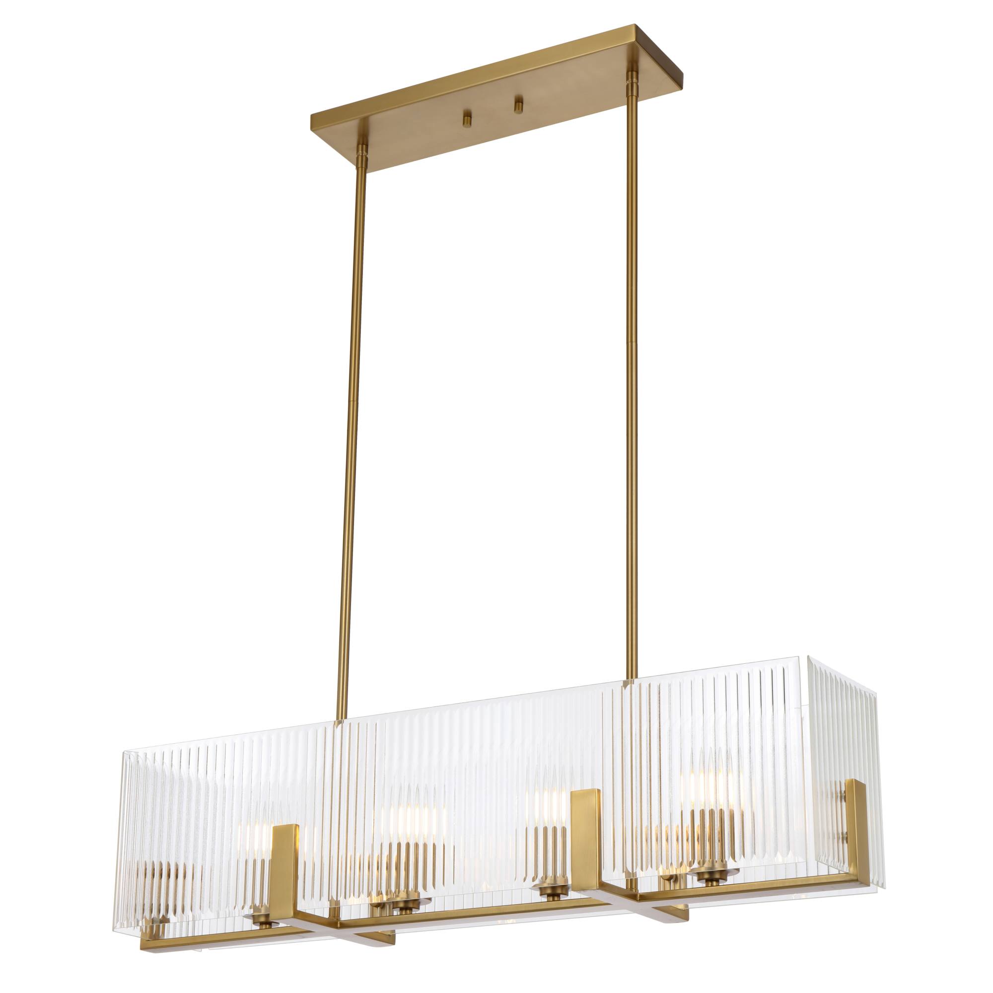 Pelion 4 Light Pendant Light, Antique Gold