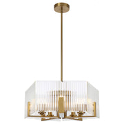 Pelion 5 Light Pendant Light, Antique Gold