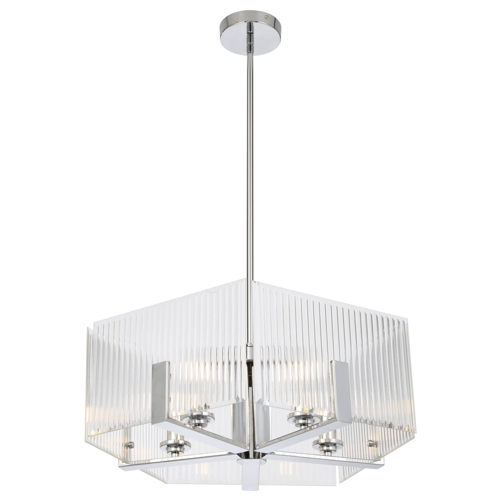 Pelion 5  Light Pendant Light, Chrome