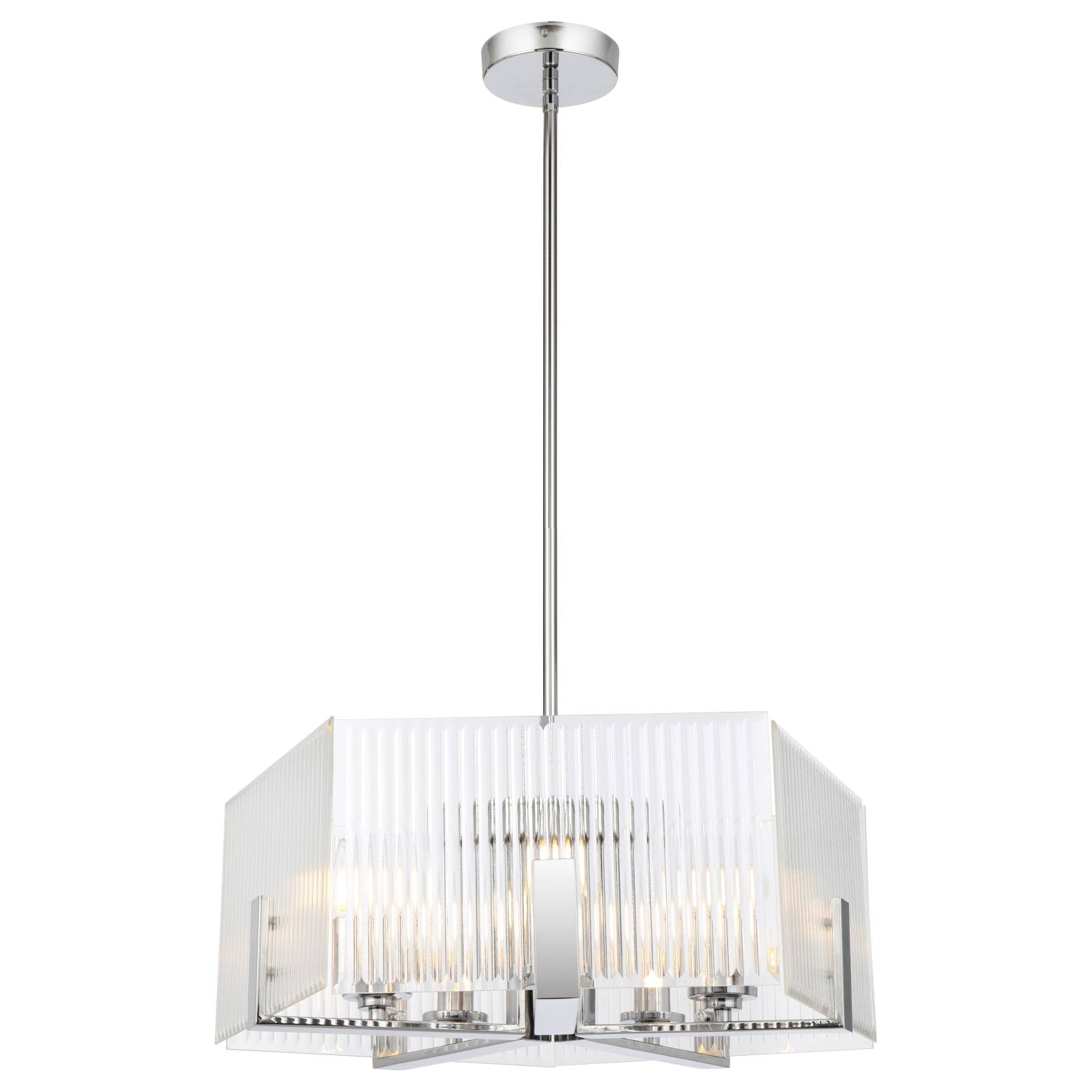 Pelion 5  Light Pendant Light, Chrome