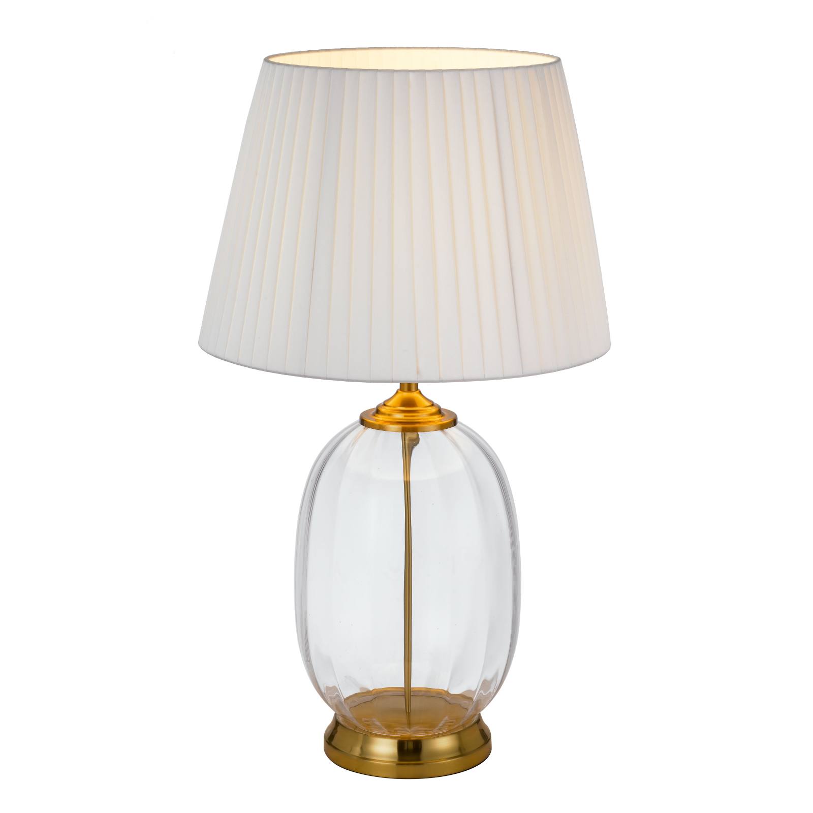 Perla Table Lamp Ivory, Clear Glass