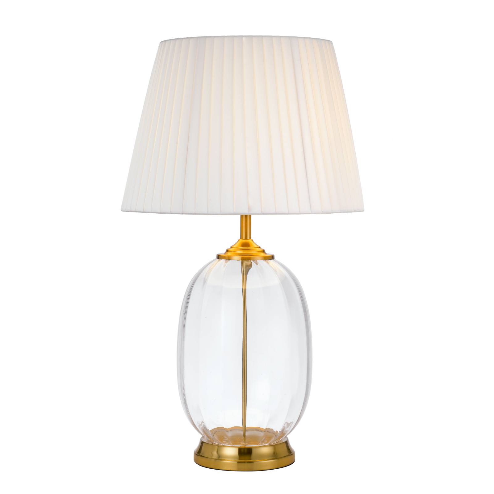 Perla Table Lamp Ivory, Clear Glass