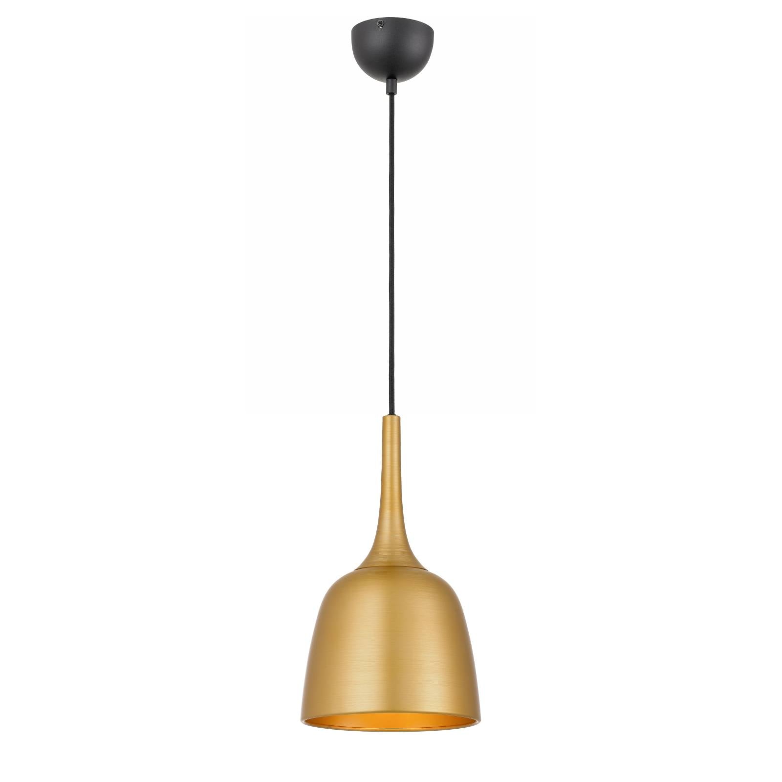 Polk 20cm Pendant, Black, Gold Brushed