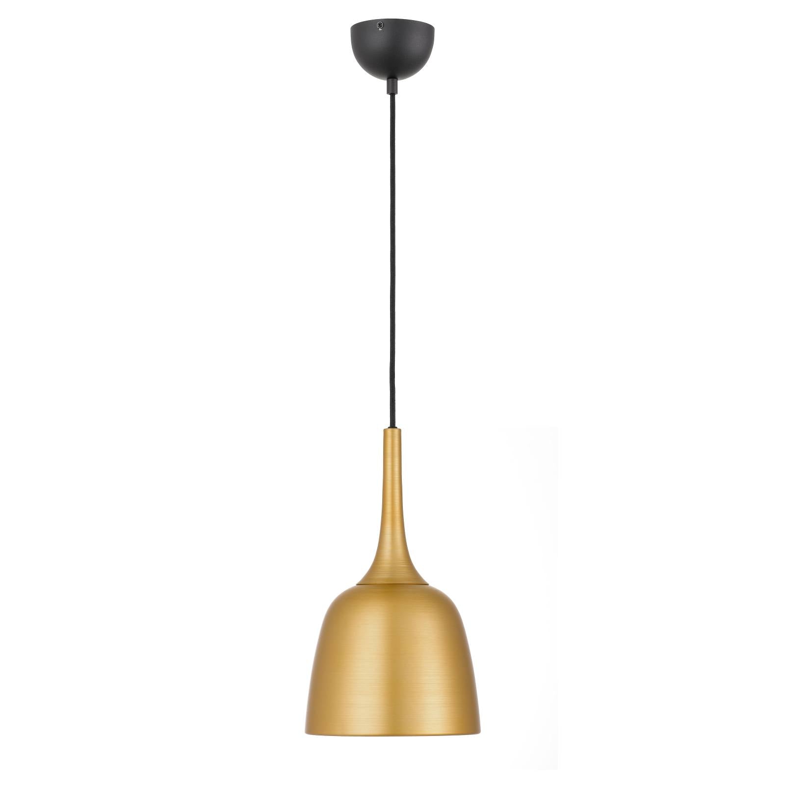 Polk 20cm Pendant, Black, Gold Brushed