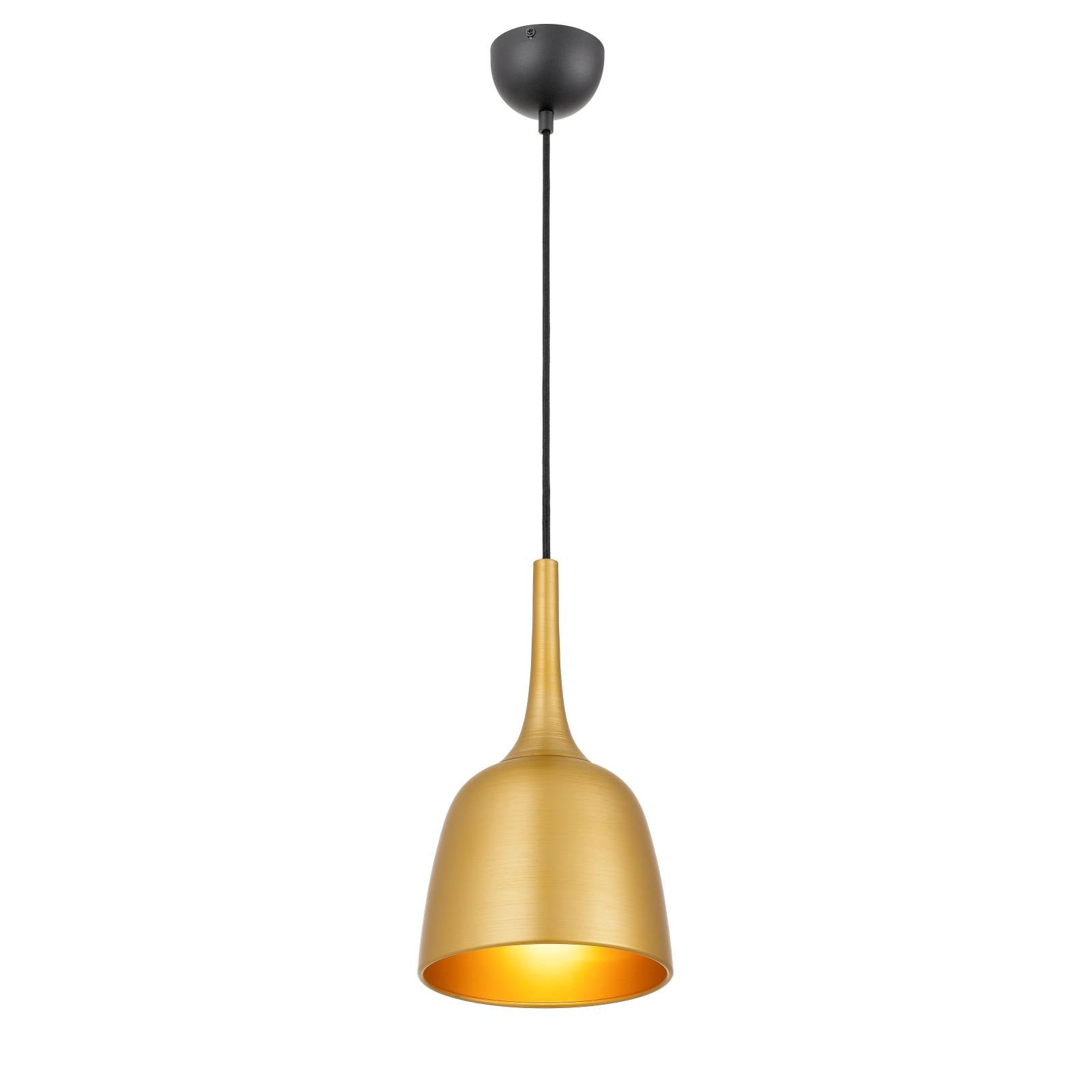 Polk 20cm Pendant, Black, Gold Brushed