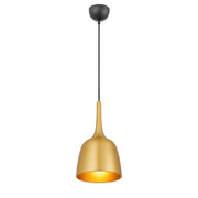 Polk 20cm Pendant, Black, Gold Brushed