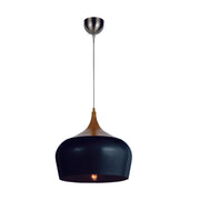 Polk 30cm Pendant Light, Black, Oak