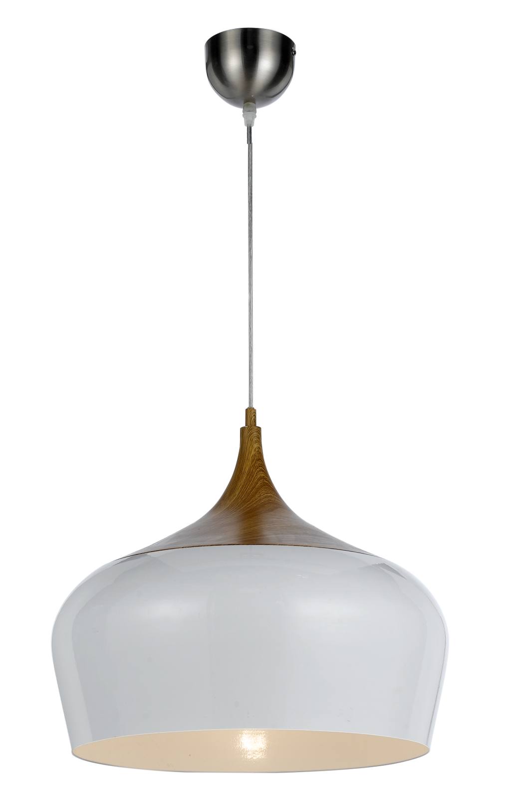 Polk 30cm Pendant Light, White, Oak