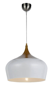 Polk 30cm Pendant Light, White, Oak