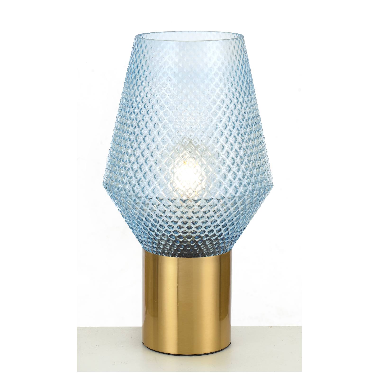 Rene Table Lamp, Blue, Antique Gold