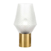 Rene Table Lamp, Clear Glass, Antique Gold