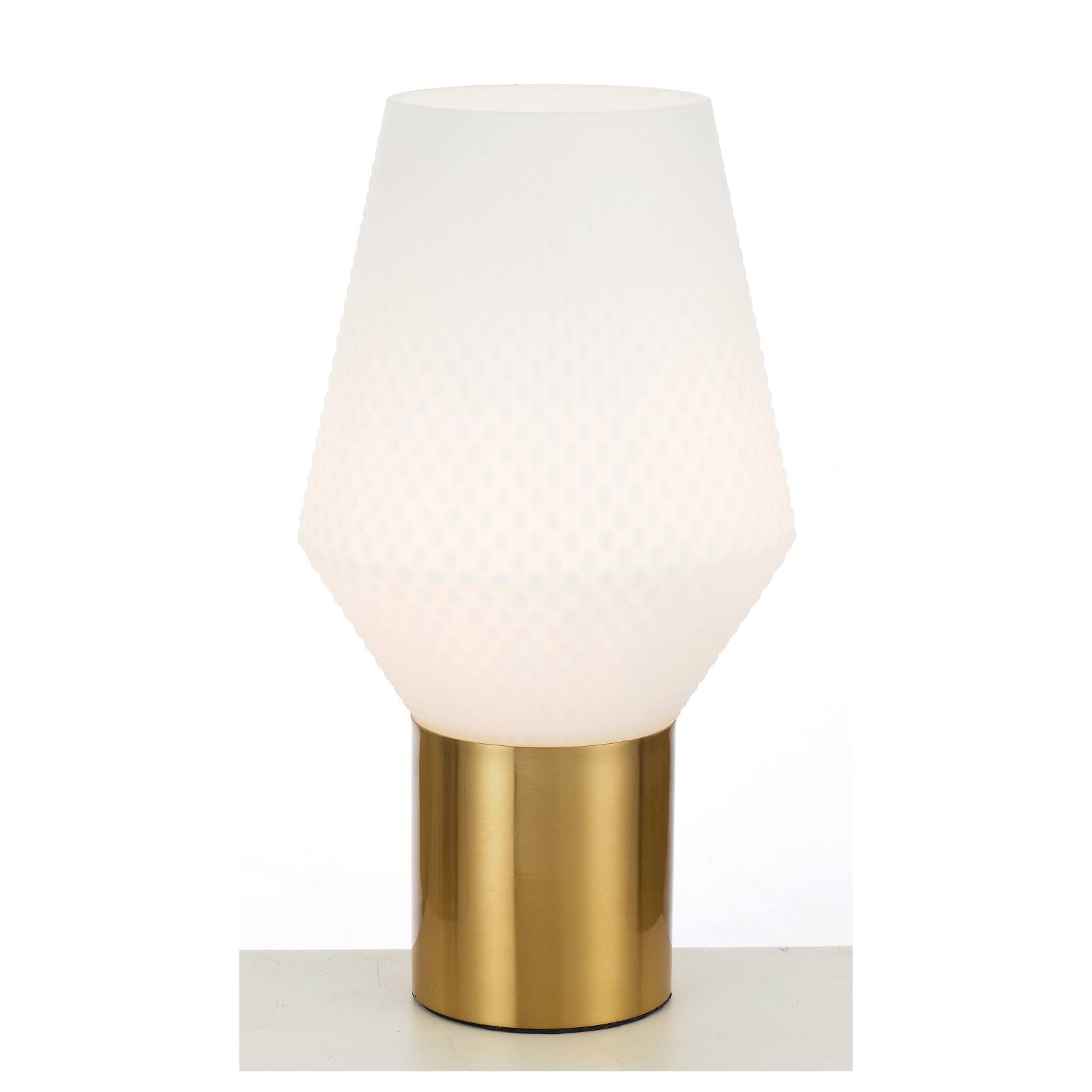 Rene Table Lamp, Opal Matte, Antique Gold