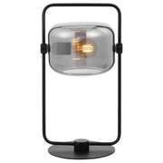 Rocha Table Lamp, Black, Smoke Glass