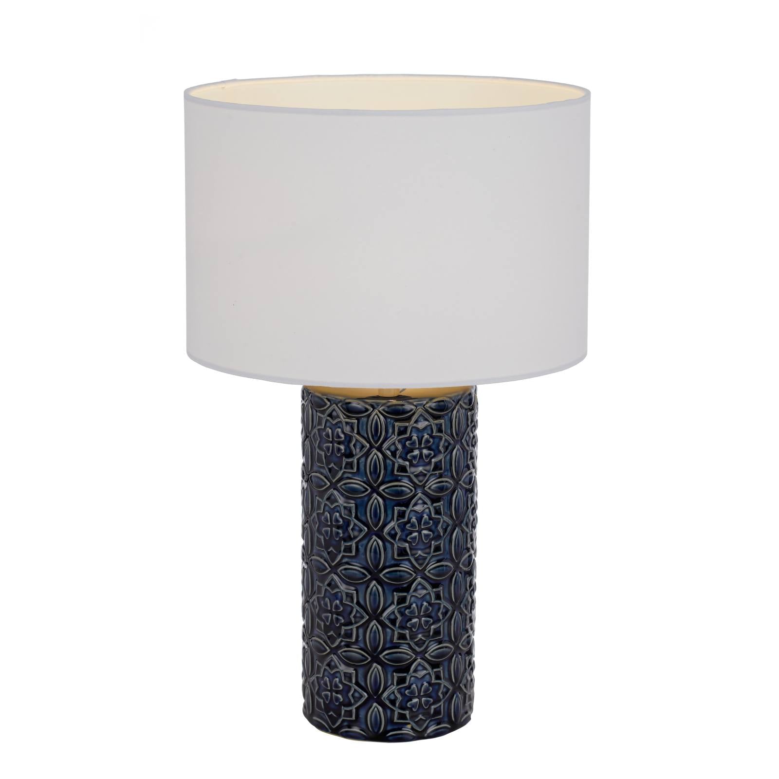 Table Lamp, Blue, White