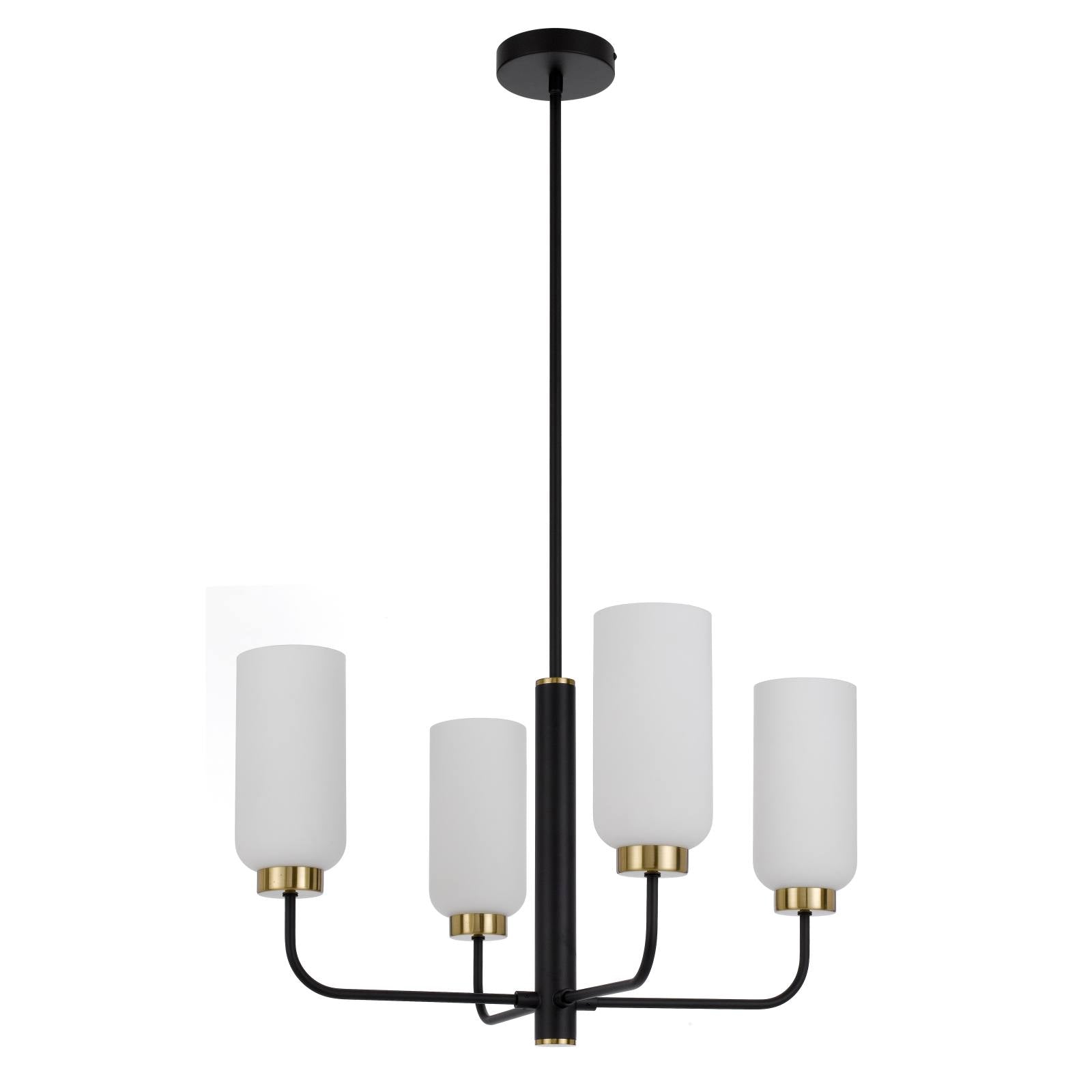Sebring 4 Light Pendant, Black, Opal Matte