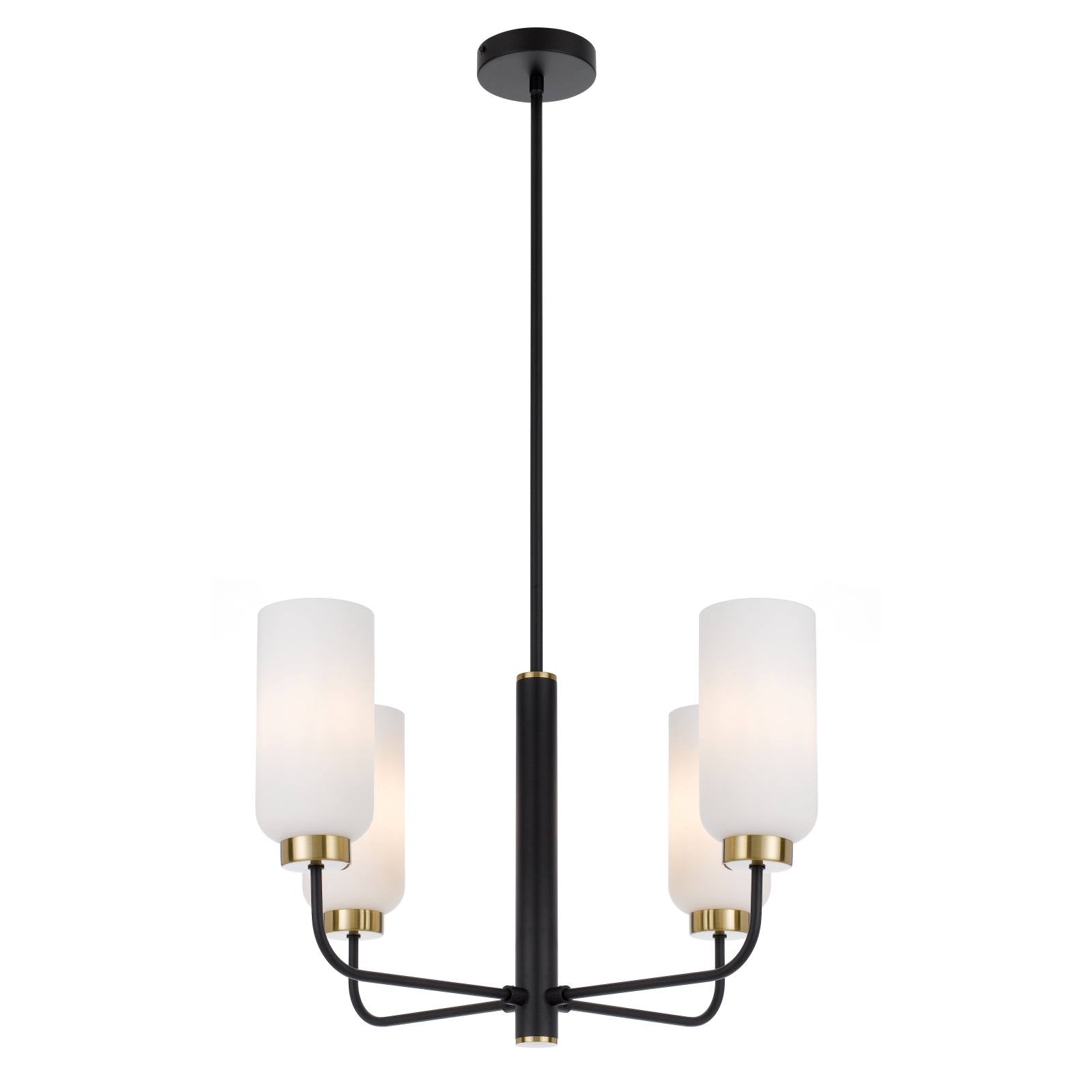 Sebring 4 Light Pendant, Black, Opal Matte