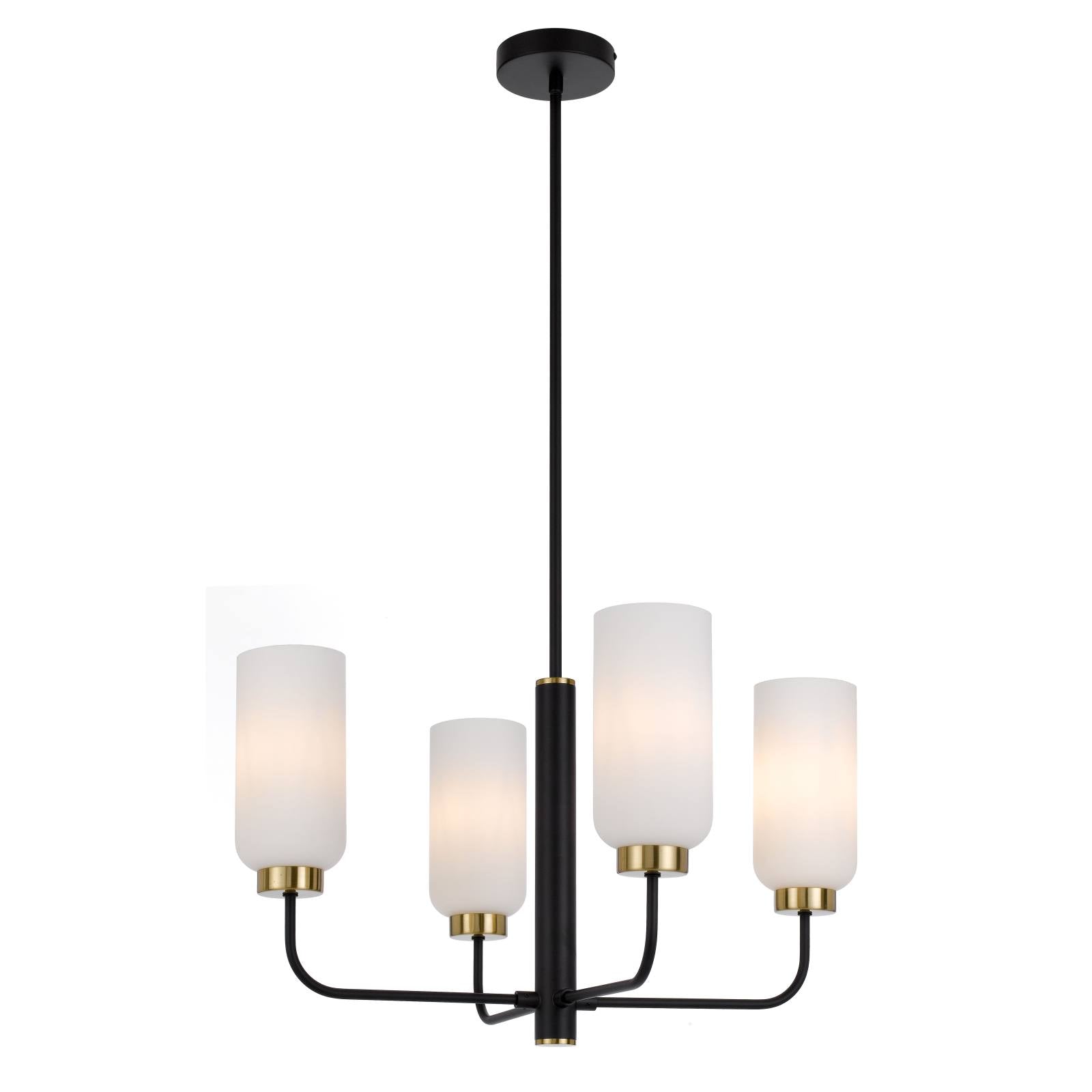 Sebring 4 Light Pendant, Black, Opal Matte