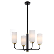 Sebring 4 Light Pendant, Black, Opal Matte