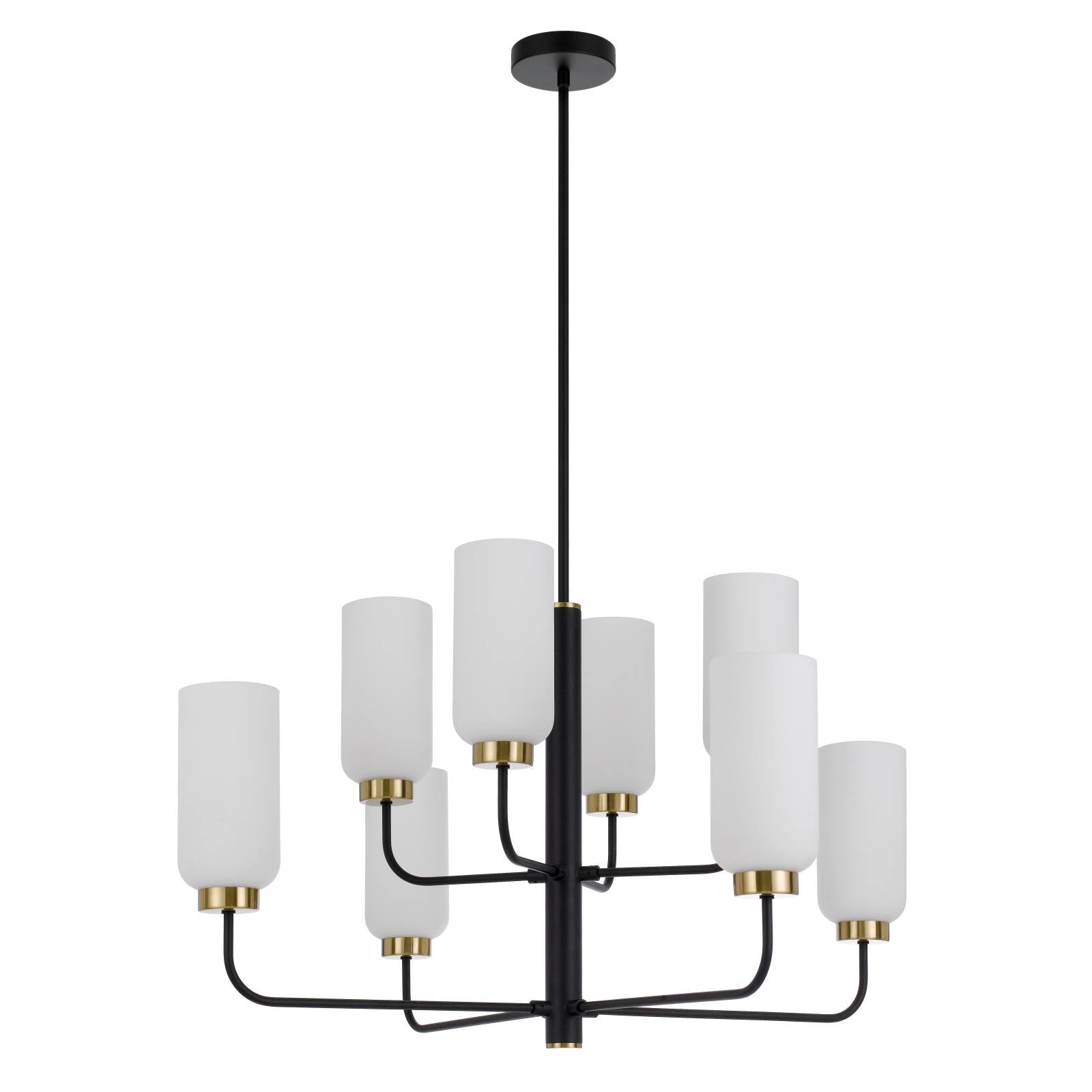 Sebring 8 Light Pendant, Black, Opal Matte