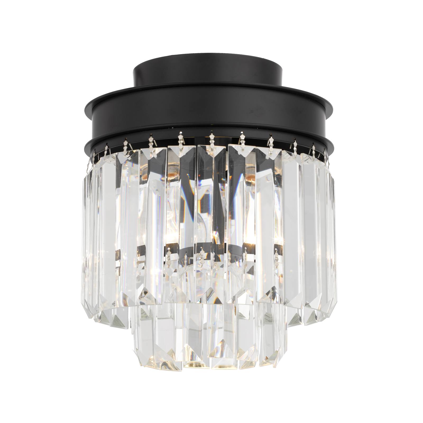 Serene Batten Fix, Black, Clear Glass