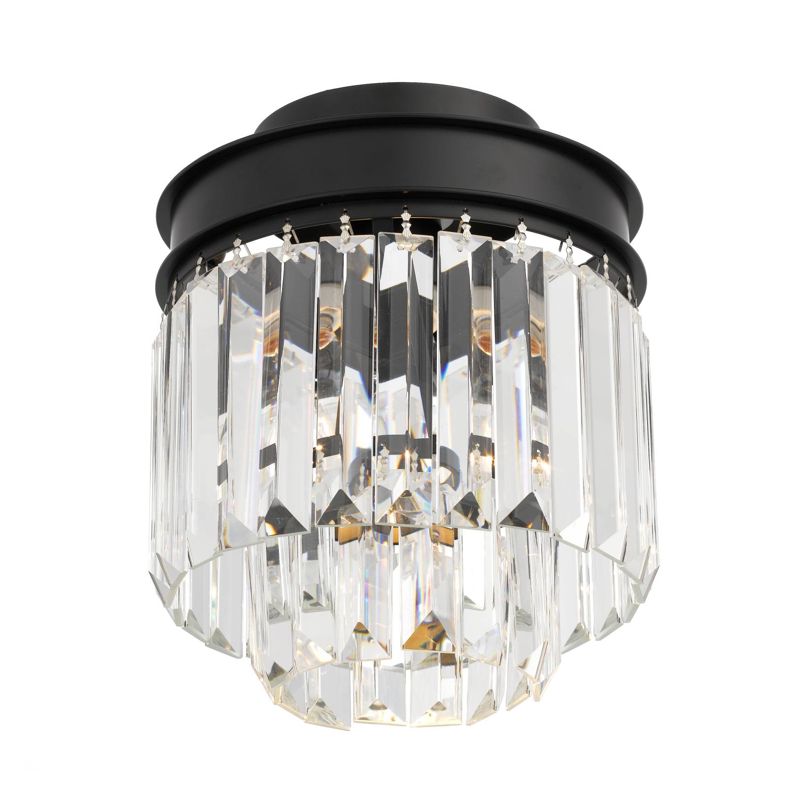 Serene Batten Fix, Black, Clear Glass