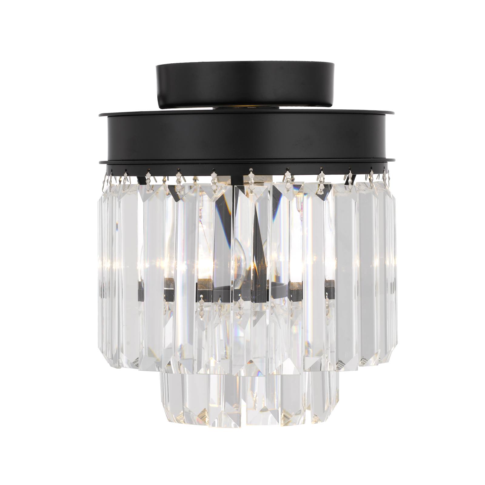 Serene Batten Fix, Black, Clear Glass