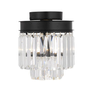 Serene Batten Fix, Black, Clear Glass