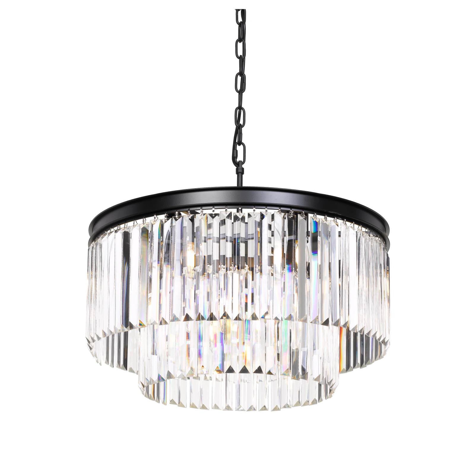 Serene 9 Light Pendant, Black