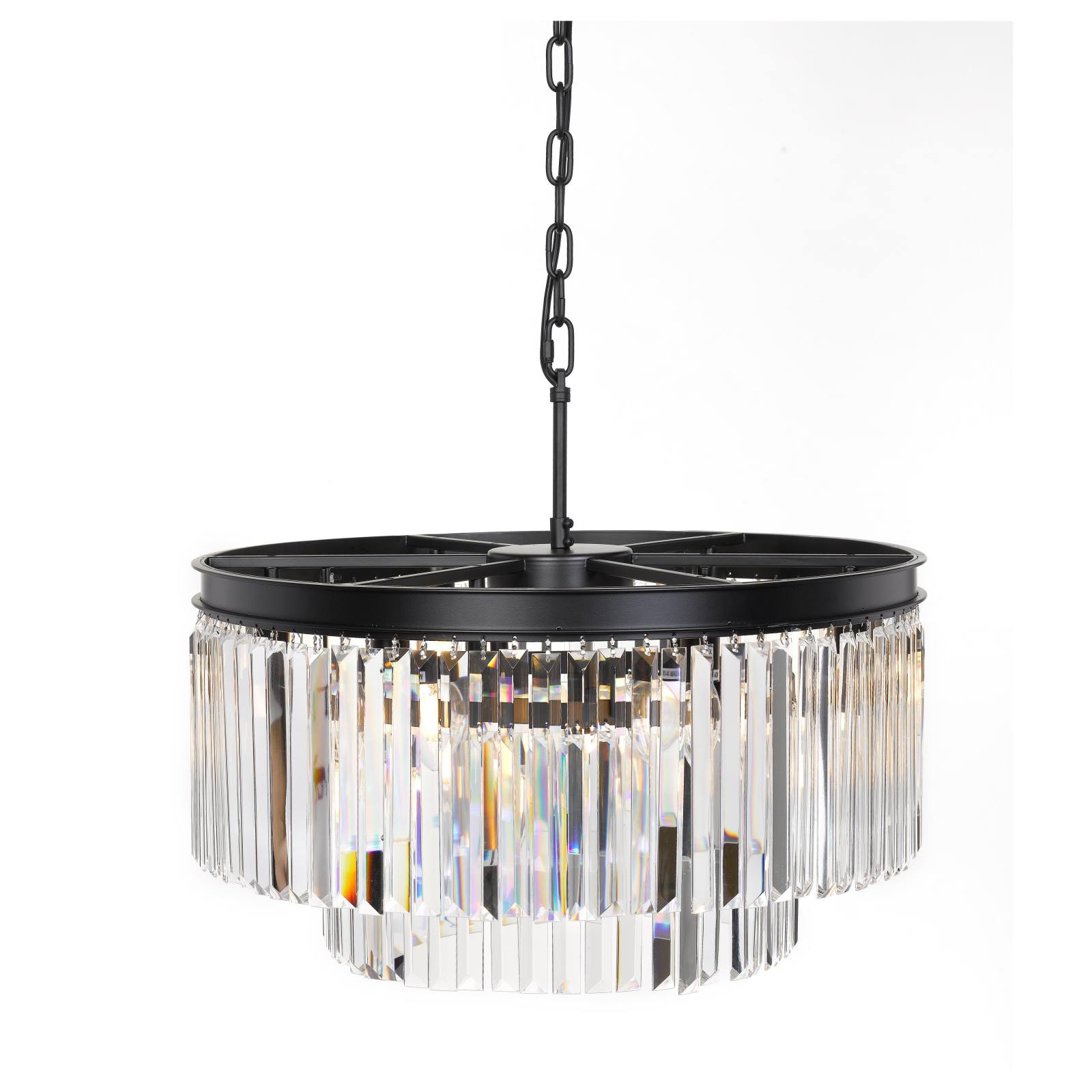 Serene 9 Light Pendant, Black