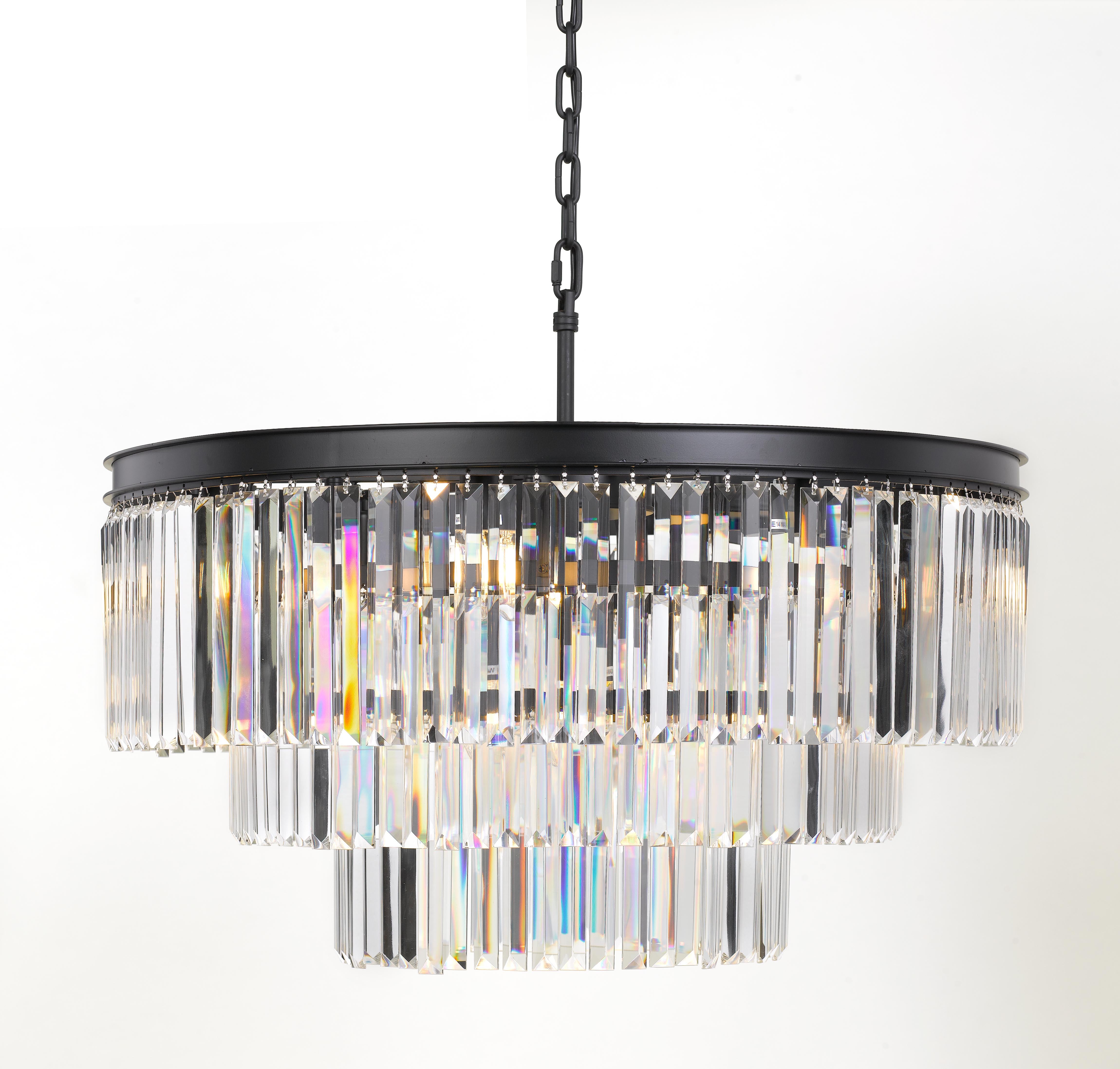 Serene 16 Light Pendant, Black