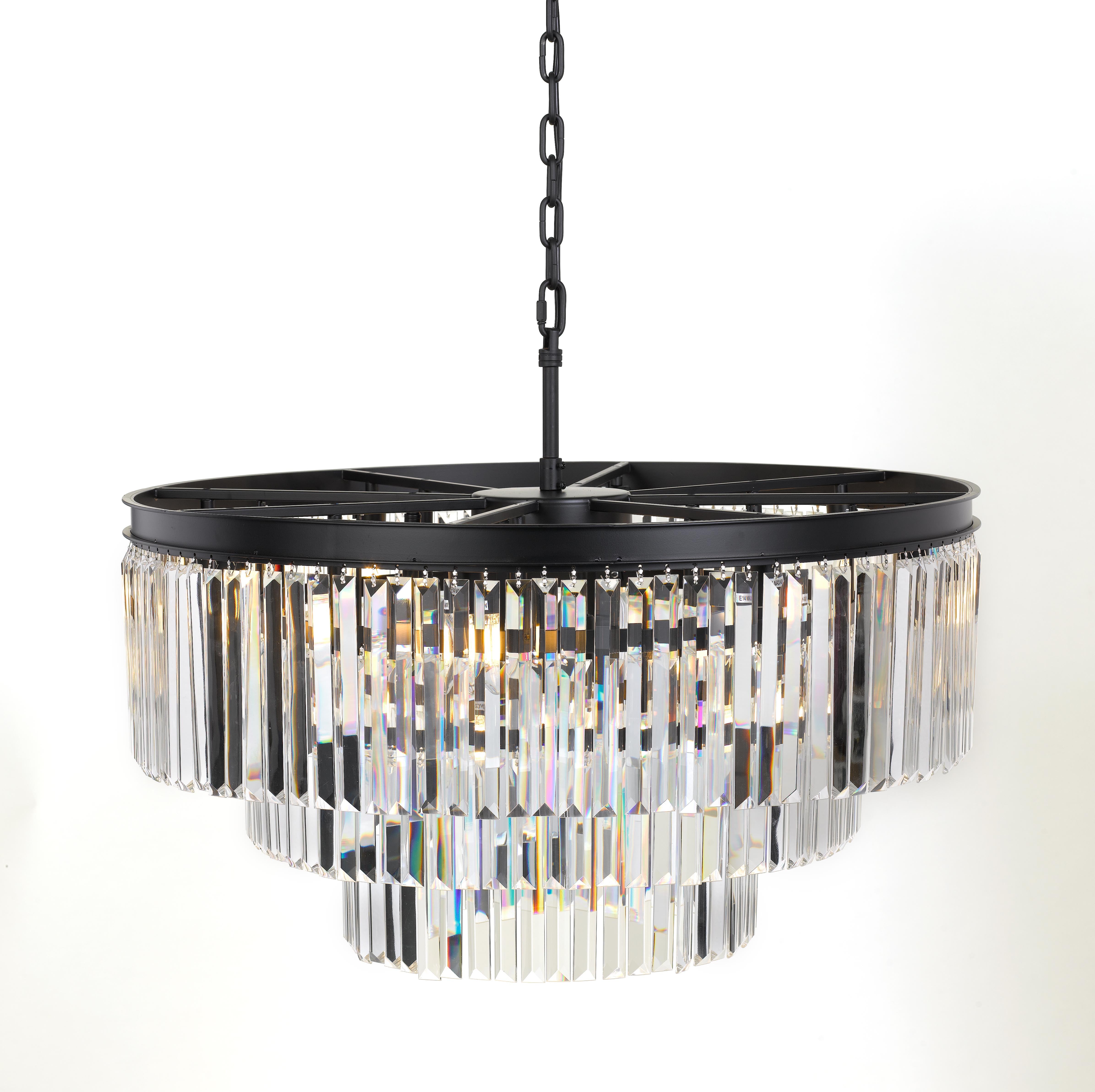 Serene 16 Light Pendant, Black