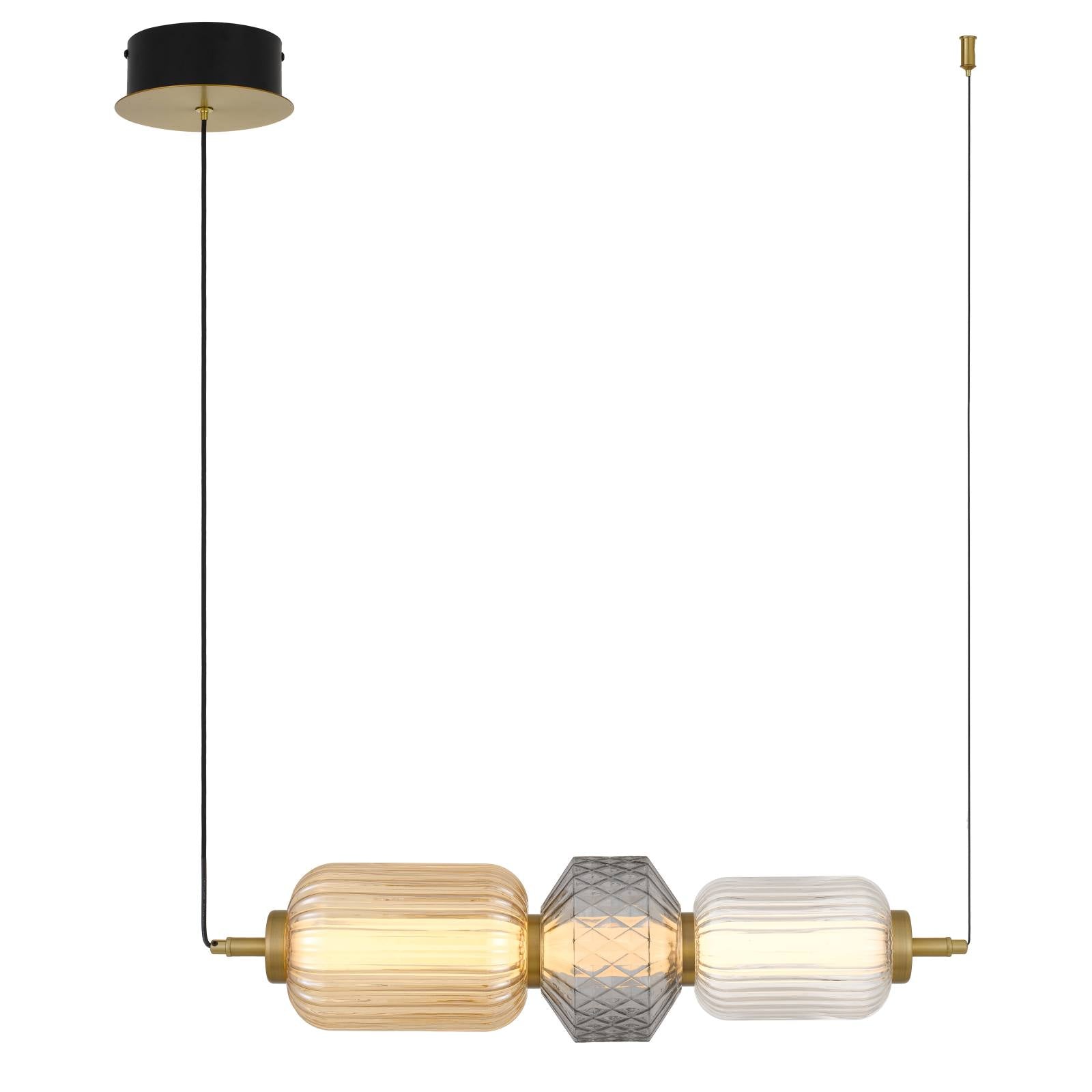 Torso 3 Light Pendant Light, Brass