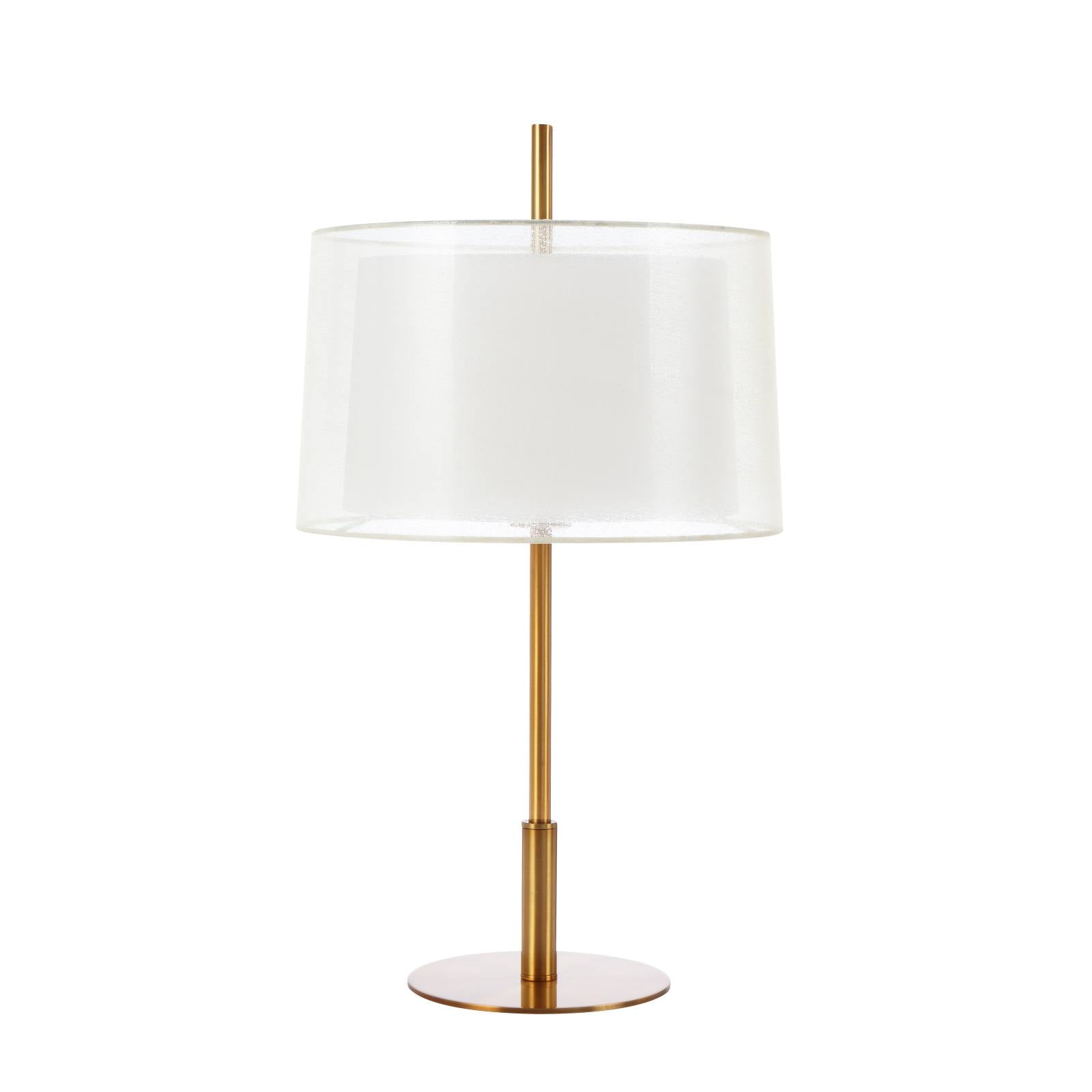 Vale Table Lamp, Antique Gold, White