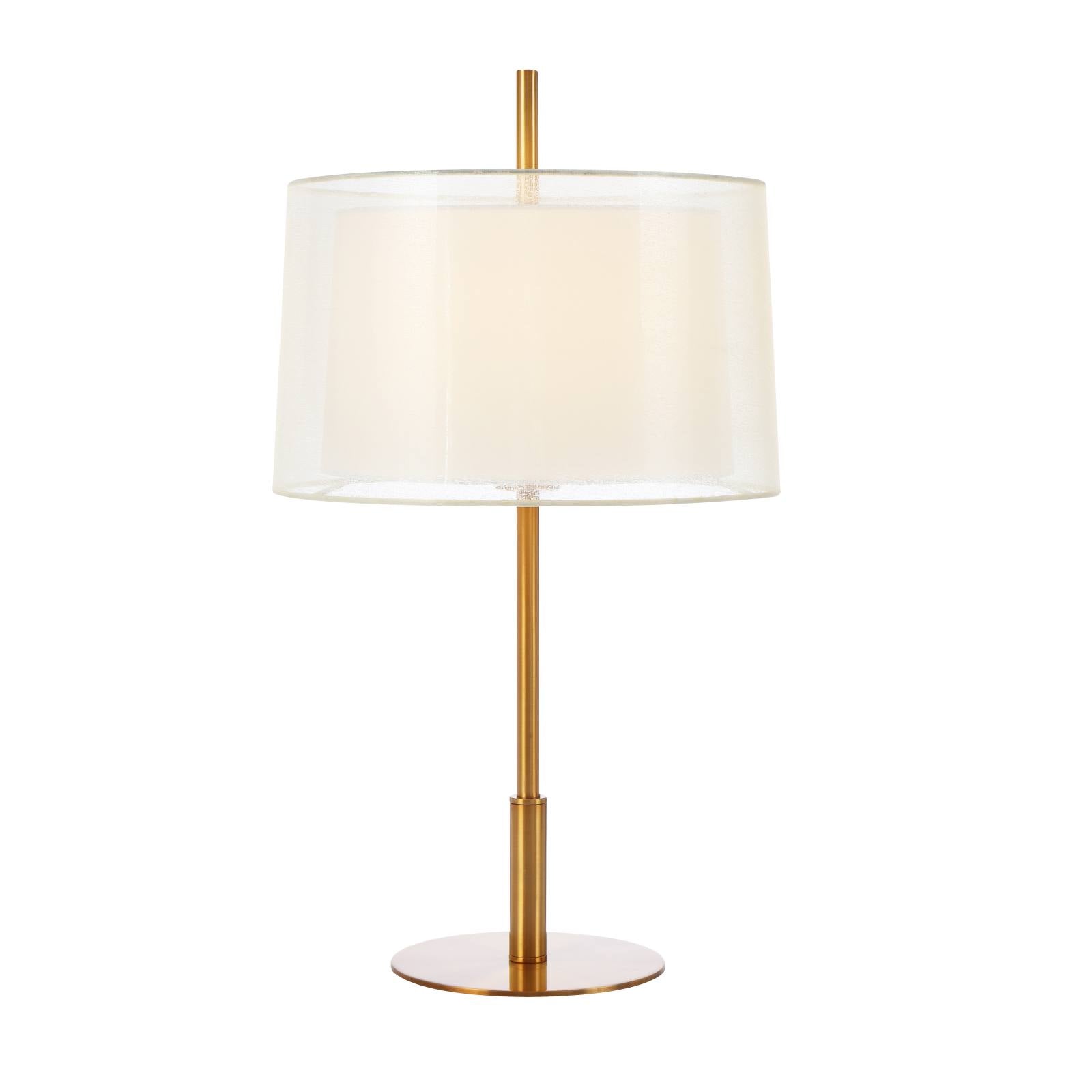 Vale Table Lamp, Antique Gold, White