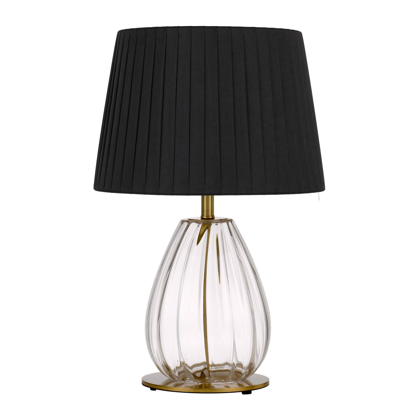 Vardo Table Lamp, Clear Glass, Black, Antique Gold