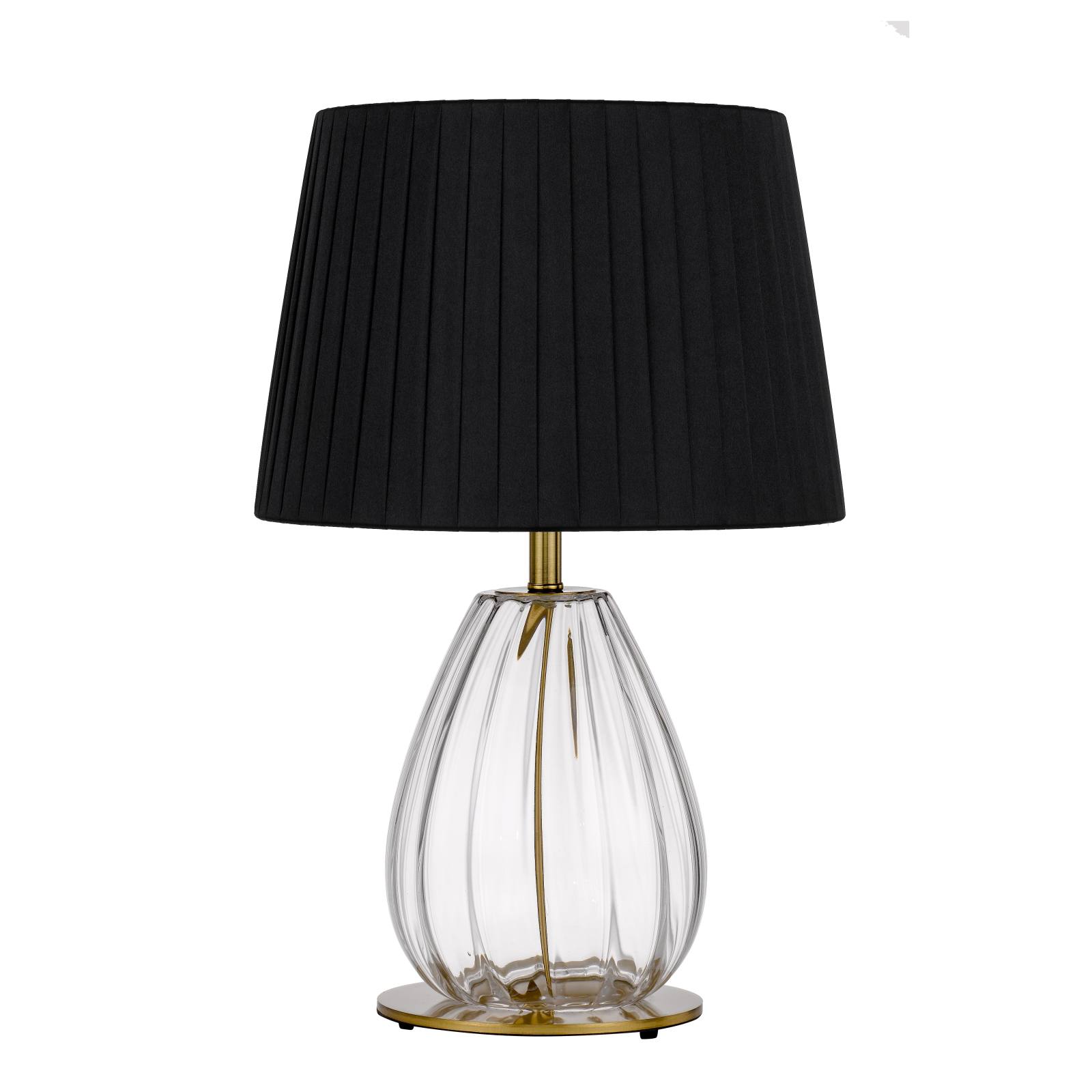 Vardo Table Lamp, Clear Glass, Black, Antique Gold