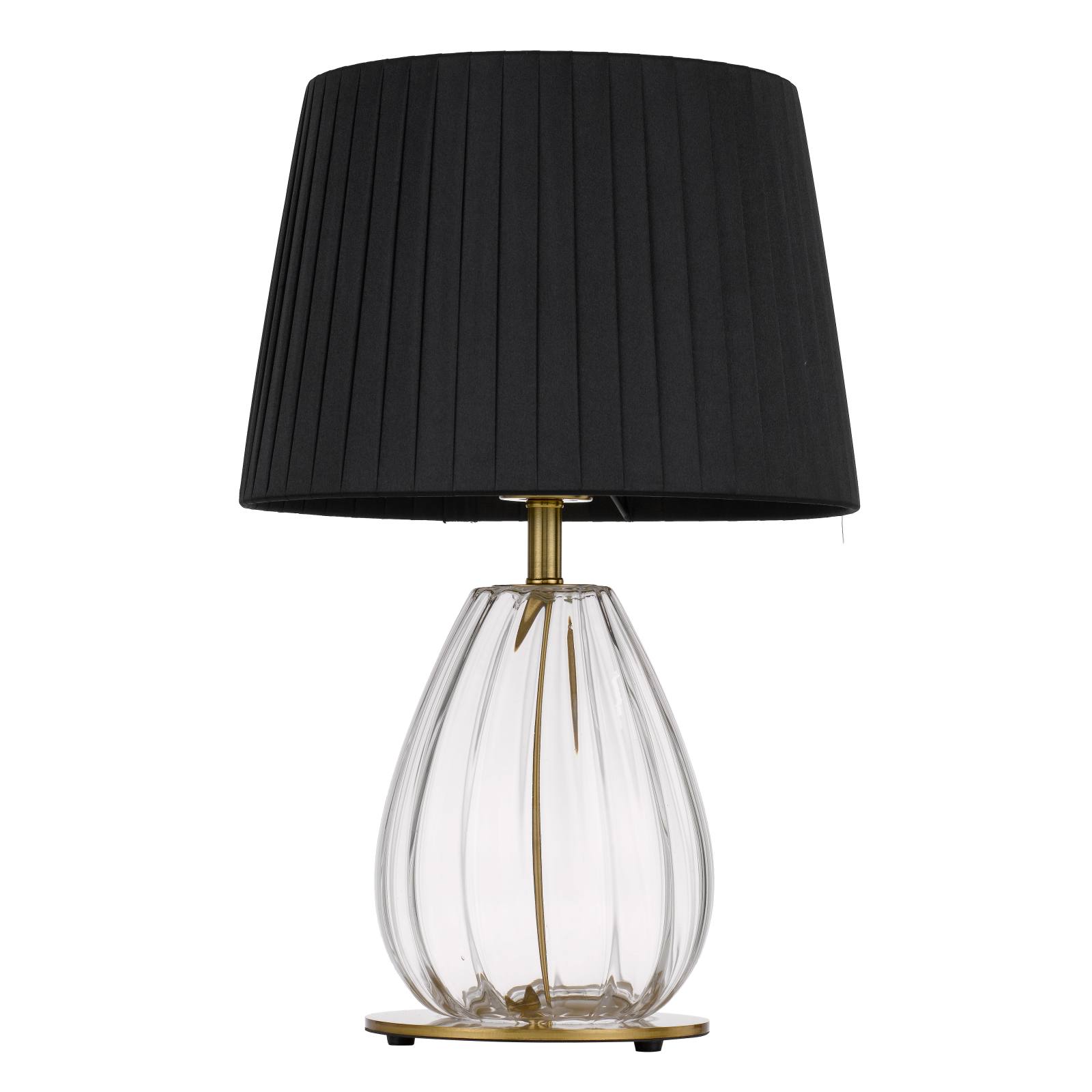Vardo Table Lamp, Clear Glass, Black, Antique Gold