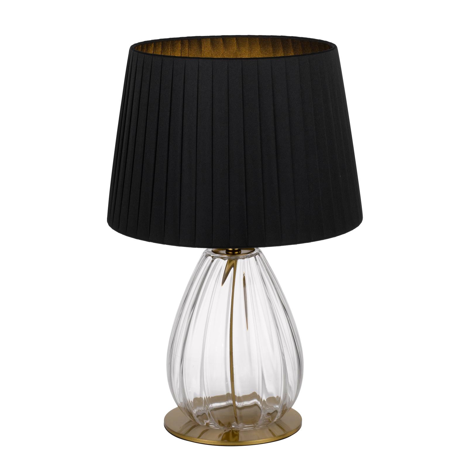 Vardo Table Lamp, Clear Glass, Black, Antique Gold