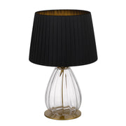 Vardo Table Lamp, Clear Glass, Black, Antique Gold
