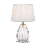 Vardo Table Lamp, Clear Glass, Chrome, Ivory