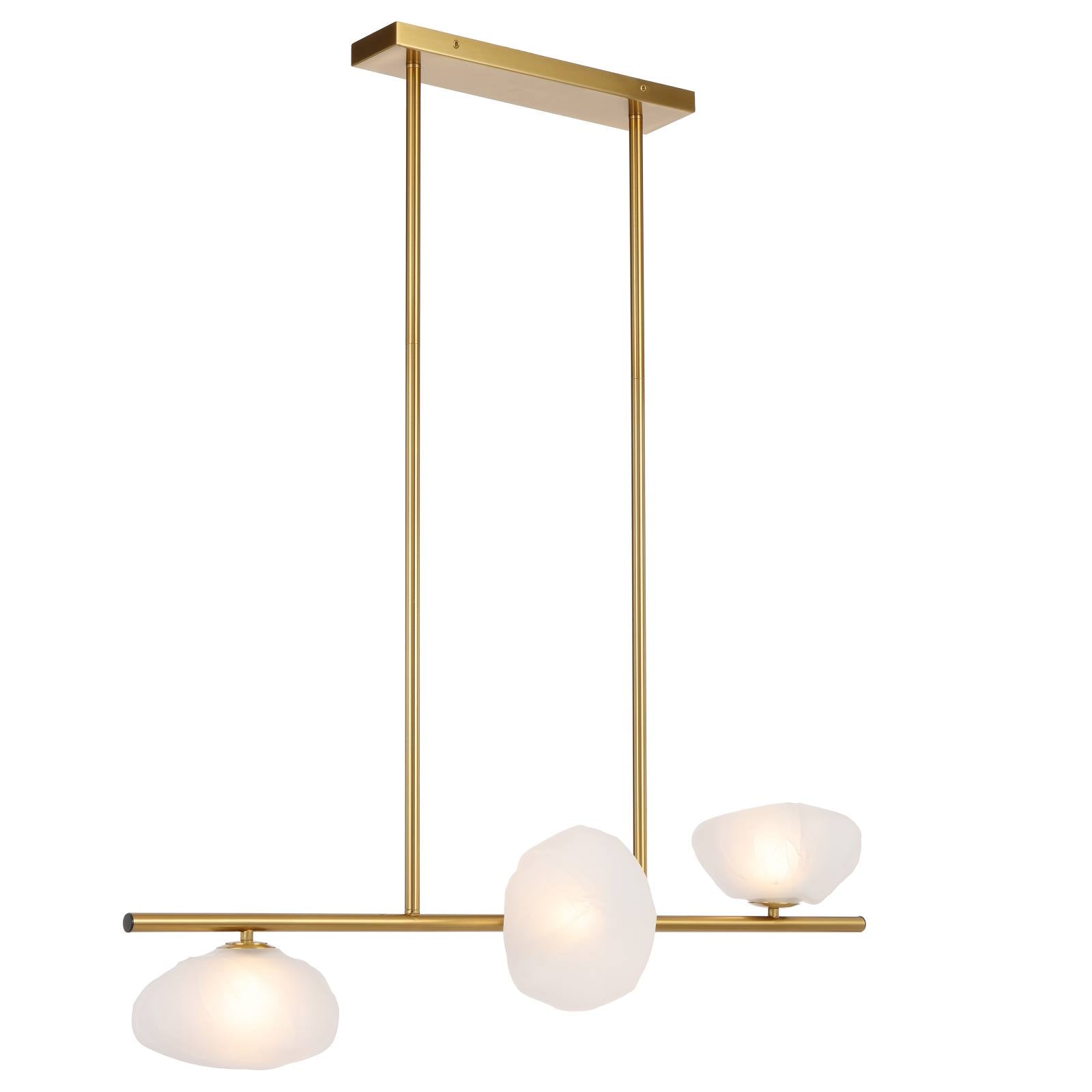 Zecca 3 Light Horizontal Pendant, Antique Gold