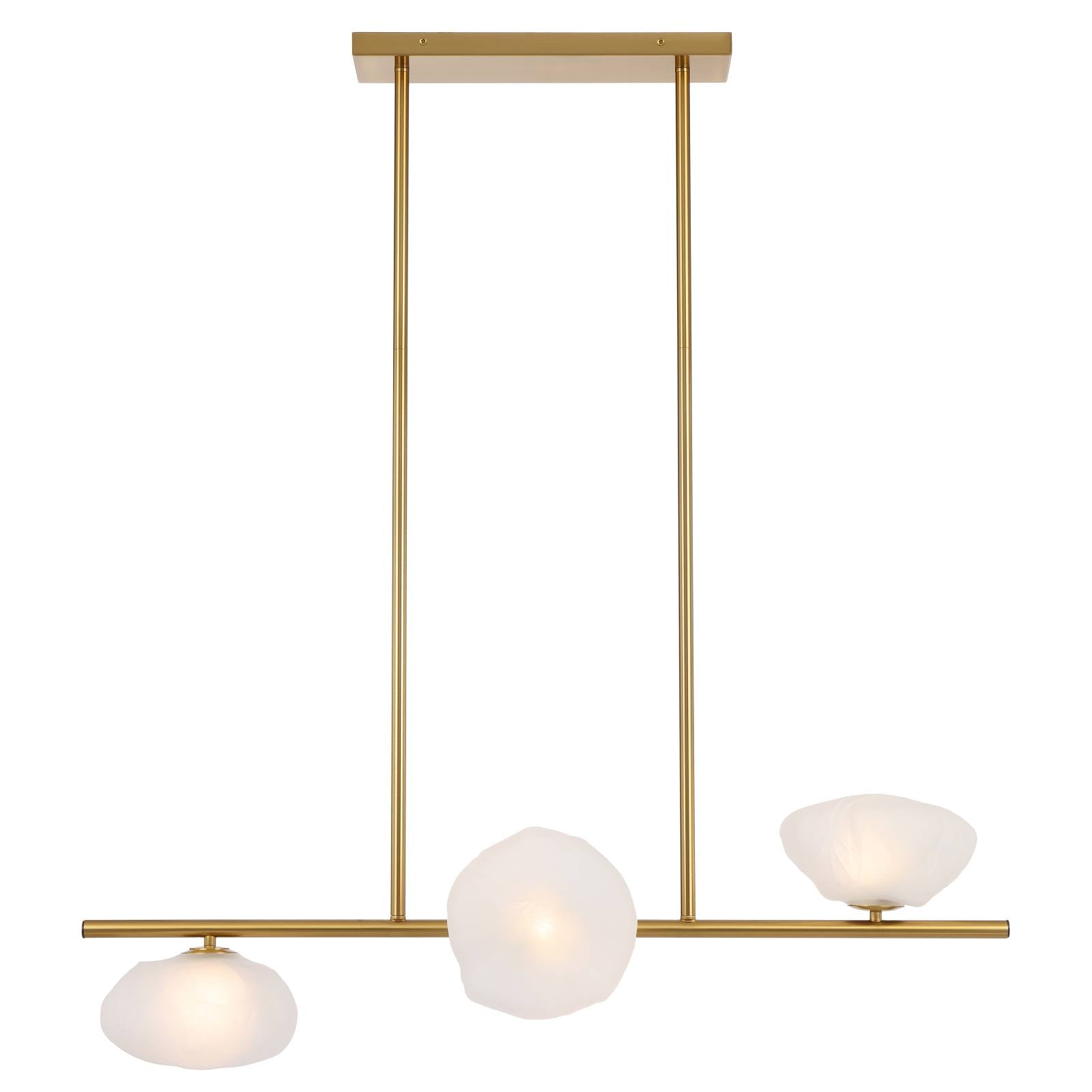 Zecca 3 Light Horizontal Pendant, Antique Gold